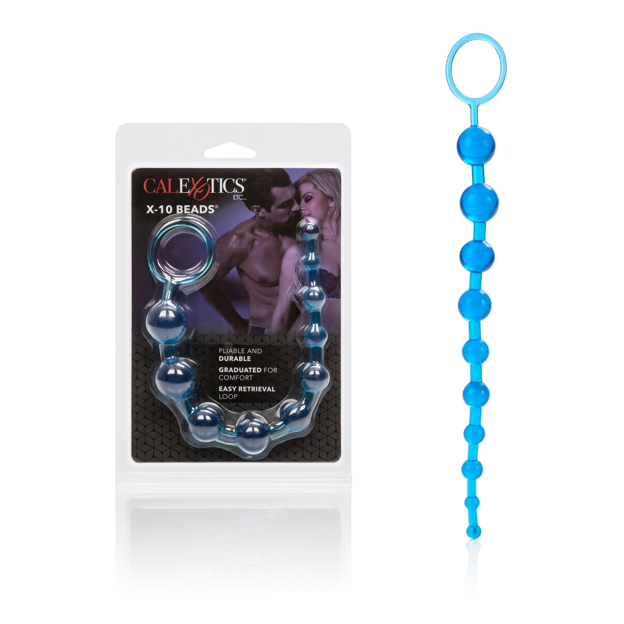 X-10 Blue Graduated Anal Beads with 10 Pliable Jelly Balls and Easy Retrieval Loop > Anal Range > Anal Beads - Tophatter Daily Deals