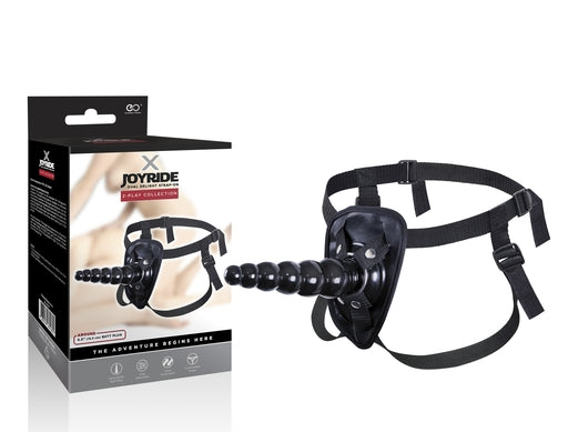 X Joyride 6.5 Inch Strap-On Butt Plug with Beaded Anal Probe and Faux-Leather Harness > Dildos > Strap On Harnesses - Tophatter Daily Deals