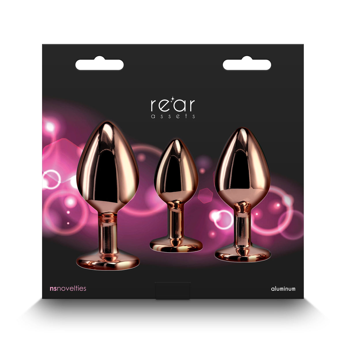 Rear Assets Trainer Kit - 3 Metallic Butt Plugs with Pink Hearts > Anal Range > Butt Plug Kits - Tophatter Daily Deals