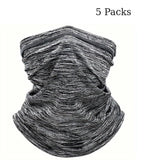 Neck Gaiter Face Cover Scarf with UV and Wind Protection 5-Packs Light Gray Neck Gaiter - Tophatter Daily Deals