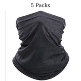 Neck Gaiter Face Cover Scarf with UV and Wind Protection 5-Packs Black Neck Gaiter - Tophatter Daily Deals