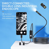 Dual Lens Phone Endoscope, 1920p Inspection Camera with 8 LEDs for iPhone and Android Cameras & Drones - Tophatter Daily Deals