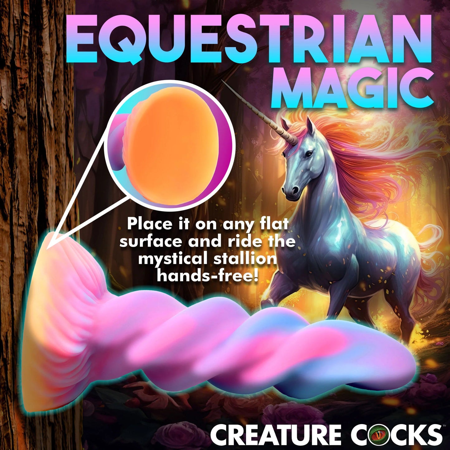 Moon Rider Glow in the Dark Unicorn (Colorful Sunburst) – Vibrant Glow Dildo 7 Inches > Dildos > Fantasy - Tophatter Daily Deals