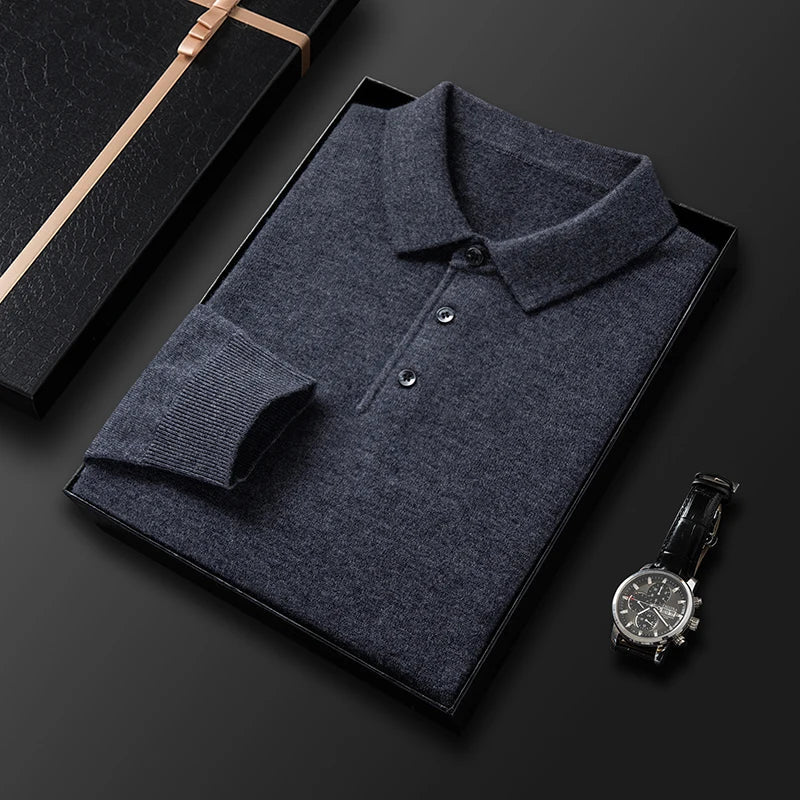 Soft Classic Men's Polo Sweater - Long Sleeve Knit, Casual - Tophatter Daily Deals