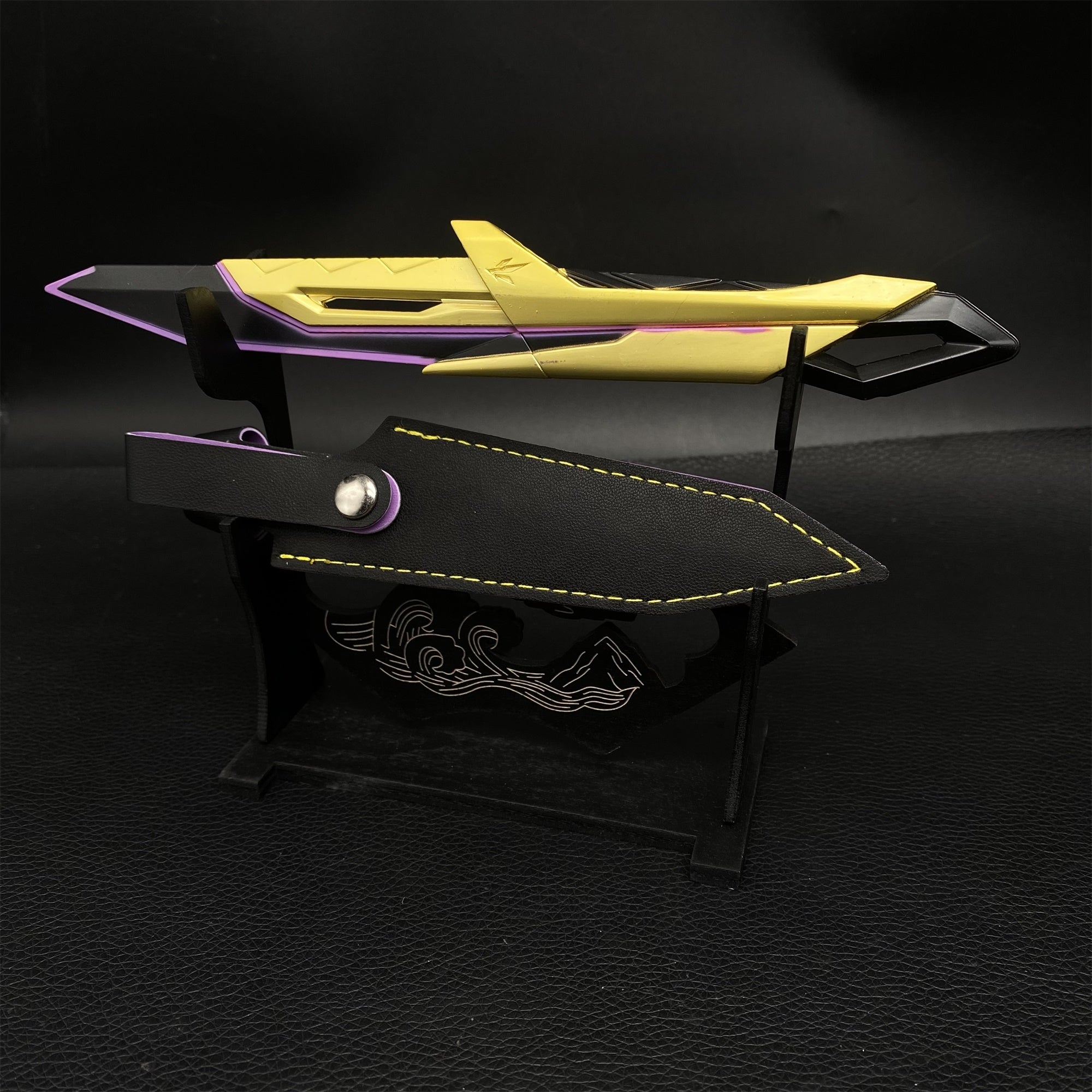 XERØFANG Knife Mini Scale Replica 4 Colors Golden Purple & Stand - Tophatter Daily Deals