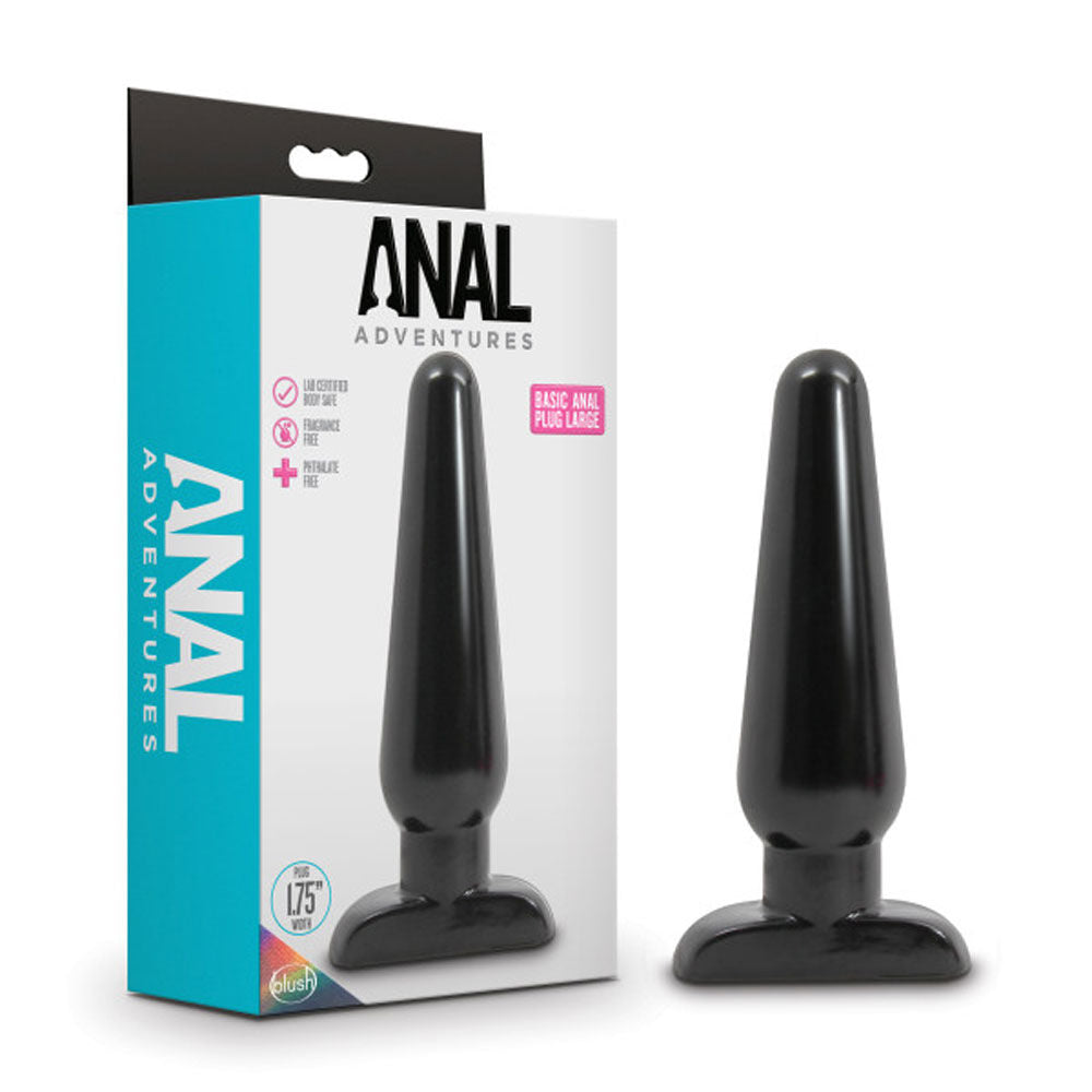 Basic Large Black Anal Plug for Comfortable Intimate Adventures > Anal Range > Butt Plugs - Tophatter Daily Deals