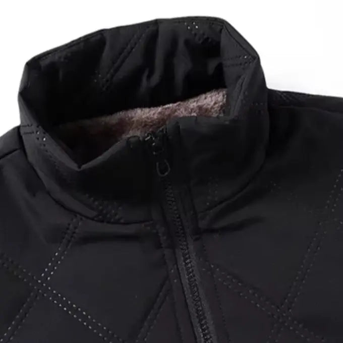 Windproof Men’s Jacket - Quilted Bomber Fleece Lined Hiking - Tophatter Daily Deals