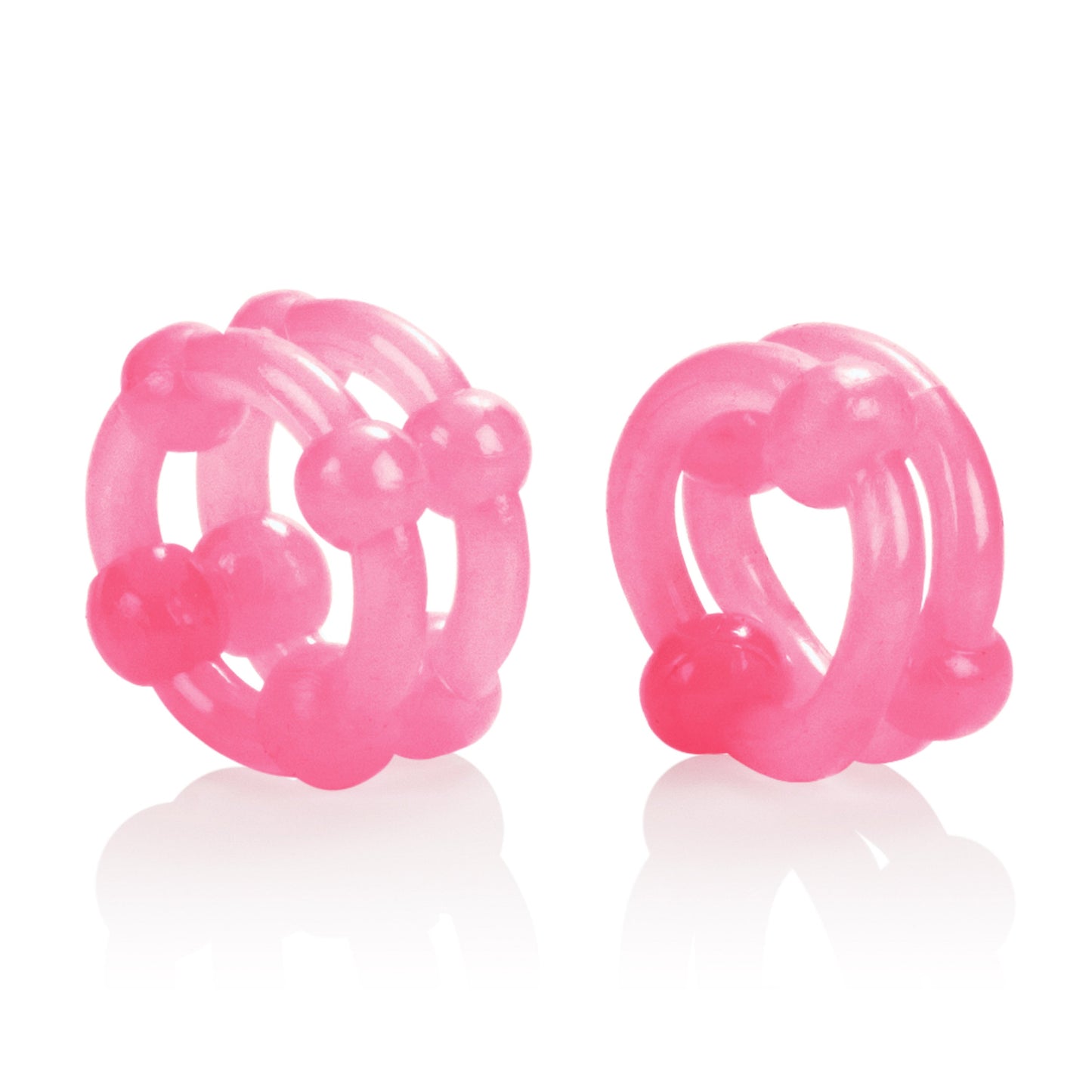 Island Rings Double Stacker Pink Glow in the Dark Stretchy TPE Cock Rings 0.75 Inch 2cm > Cock Ring > Sets - Tophatter Daily Deals