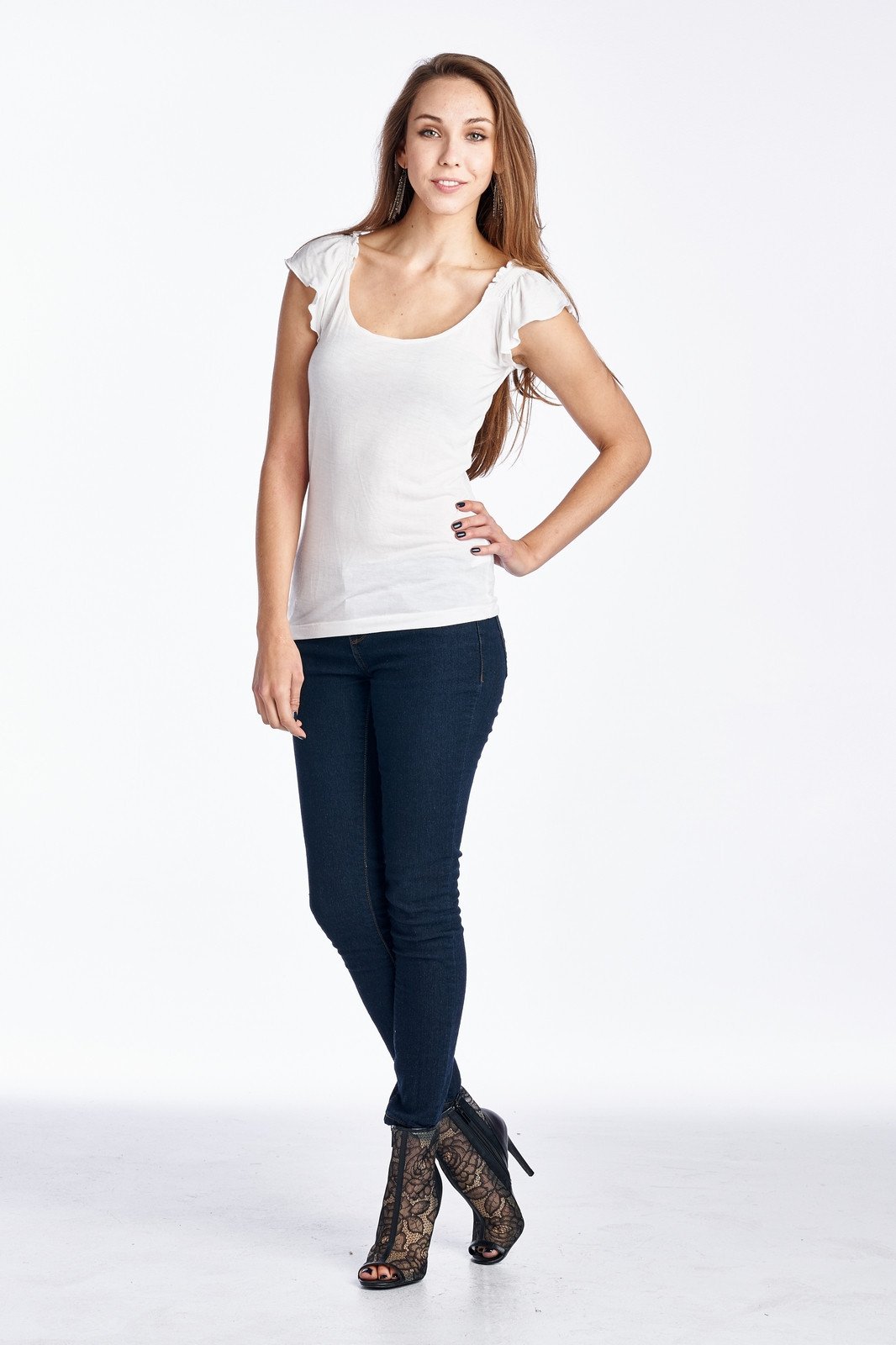 Women's Jersey Flutter Sleeve Top Tops - Tophatter Daily Deals
