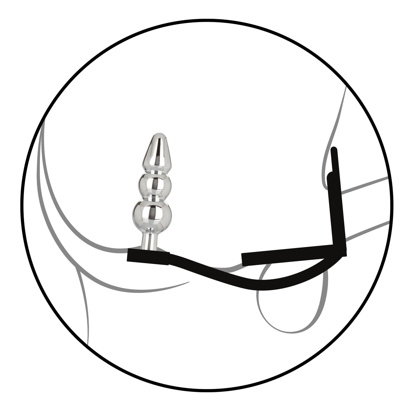 Star Fucker Beaded Plug With Stretchy Black Silicone Dual Enhancer and Silver Metal Probe > Anal Range > Prostate Plugs - Tophatter Daily Deals