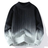 Soft Classic Men's Gradient Knit Sweater - Crewneck Wool Black - Tophatter Daily Deals
