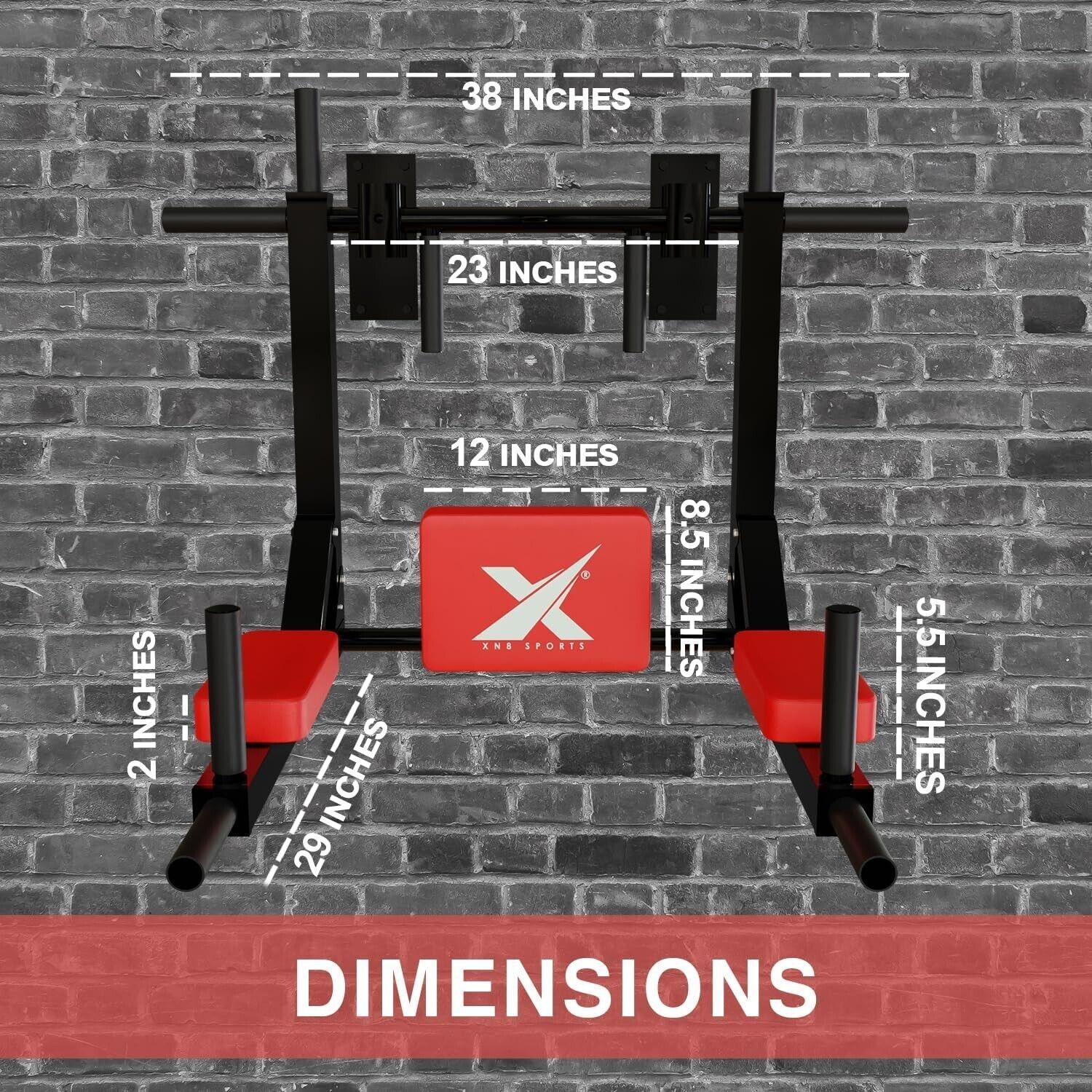 Wall Mounted Pull Up Bar - Multifunctional Wall Mounted Pull Up Bar/Chin Up bar,Dip Station for Indoor Home Gym Workout,Power Tower Set Fitness - Tophatter Daily Deals