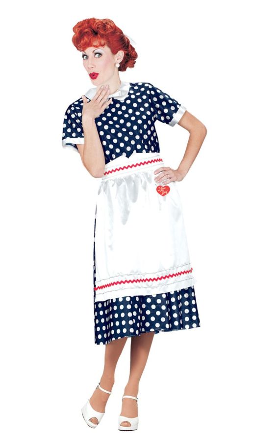 Women's Plus Size I Love Lucy Polka Dot Dress Halloween Costume Sets - Tophatter Daily Deals