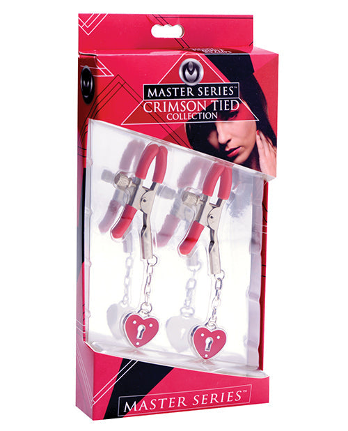 Master Series Charmed Heart Padlock Nipple Clamps Nipple Clamps - Tophatter Daily Deals