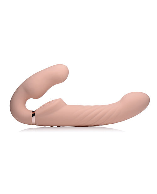 Ergo-Fit Twist: Inflatable & Vibrating Strapless Strap On Beige Dildoes & Dongs - Tophatter Daily Deals