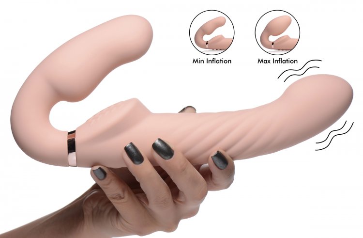 Ergo-Fit Twist: Inflatable & Vibrating Strapless Strap On Dildoes & Dongs - Tophatter Daily Deals