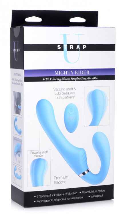Mighty Rider 10x Vibrating Silicone Strapless Strap On Strap Ons - Tophatter Daily Deals