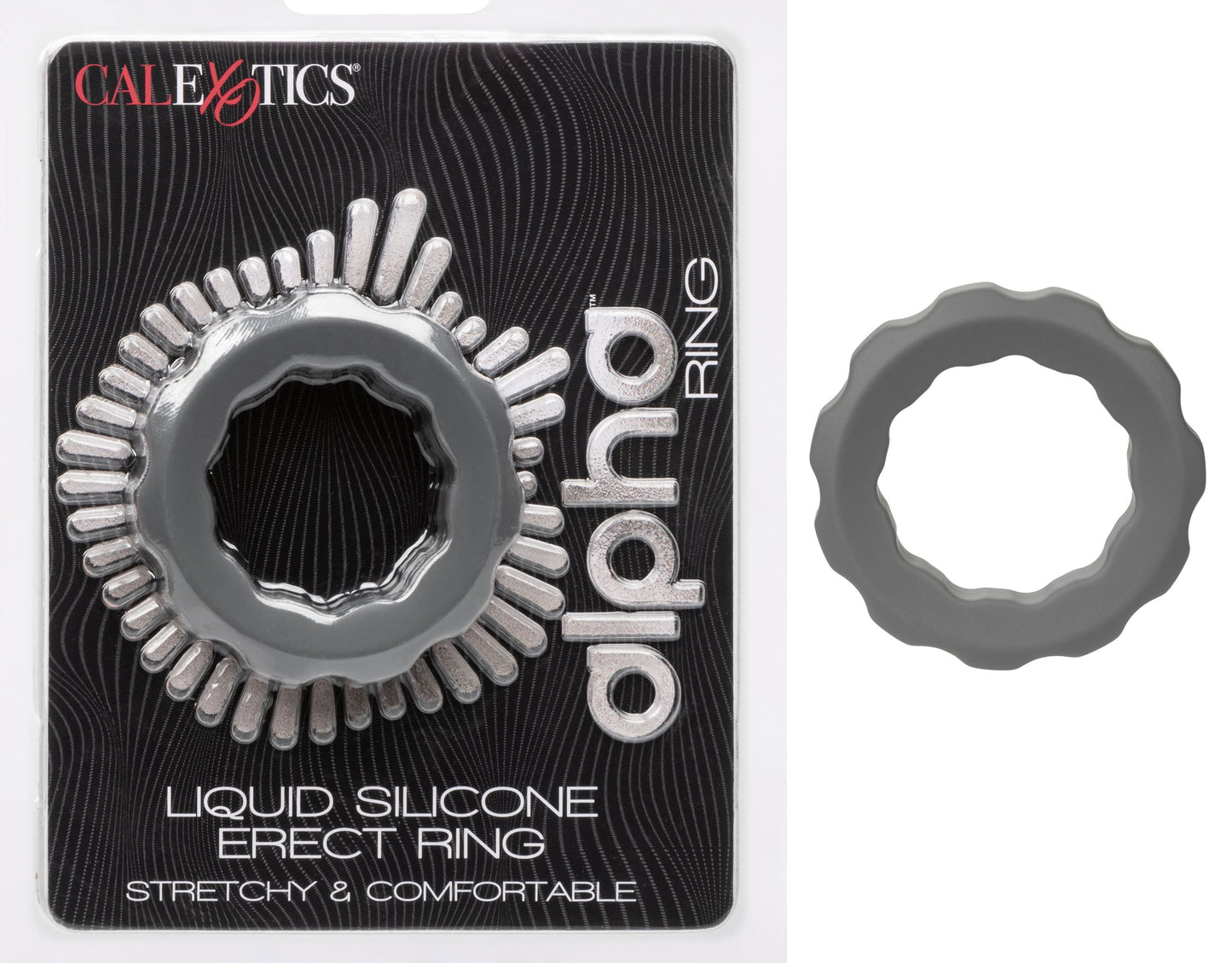 Alpha Liquid Silicone Erect Ring Stretchy Comfortable Gray Beaded Design > Cock Ring > Single - Tophatter Daily Deals