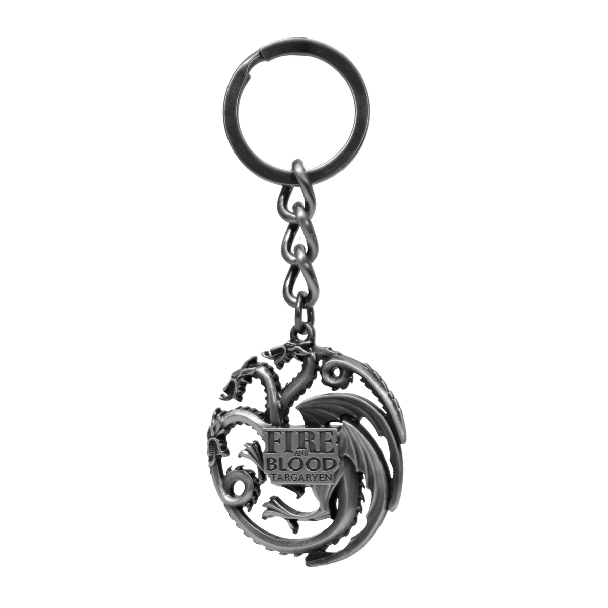 Game Of Thrones - Targaryen Sigil Keychain (Gun Metal) Keyring - Tophatter Daily Deals