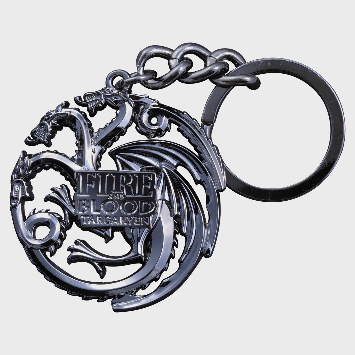 Game Of Thrones - Targaryen Sigil Keychain (Gun Metal) Keyring - Tophatter Daily Deals