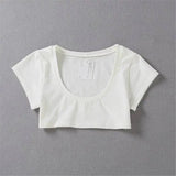 XUANSHOW New Fashion Cotton Crop Top Club Style Ultra Short Sleeves Tees Hot Exposed Breasts Erotic Women Sexy Girl's Tshirt - Tophatter Daily Deals