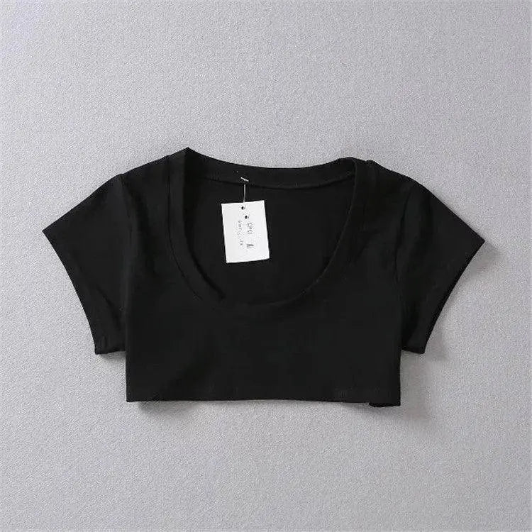 XUANSHOW New Fashion Cotton Crop Top Club Style Ultra Short Sleeves Tees Hot Exposed Breasts Erotic Women Sexy Girl's Tshirt - Tophatter Daily Deals