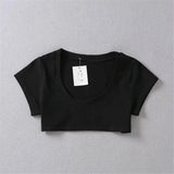 XUANSHOW New Fashion Cotton Crop Top Club Style Ultra Short Sleeves Tees Hot Exposed Breasts Erotic Women Sexy Girl's Tshirt - Tophatter Daily Deals