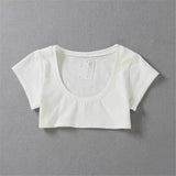 XUANSHOW New Fashion Cotton Crop Top Club Style Ultra Short Sleeves Tees Hot Exposed Breasts Erotic Women Sexy Girl's Tshirt White - Tophatter Daily Deals