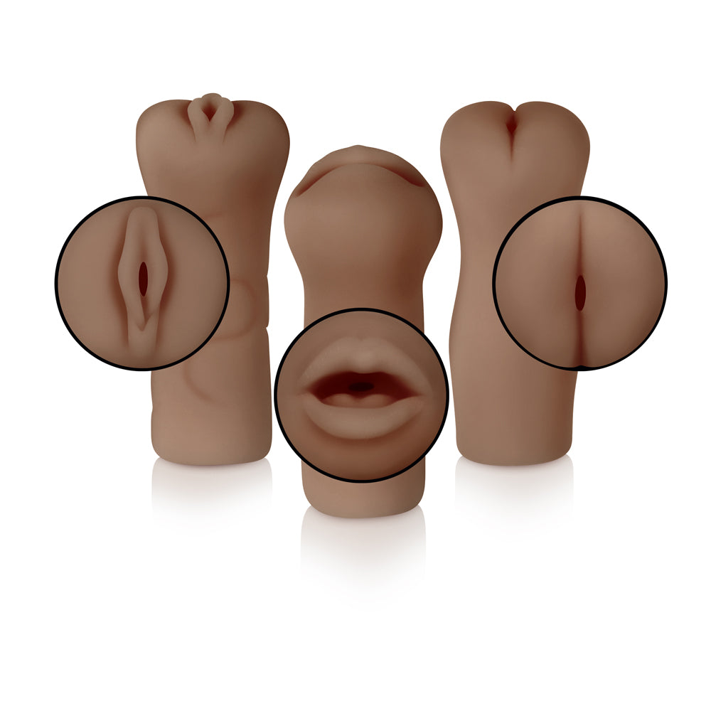 Party Pack Dark Realistic Strokers 3x Set > Sex Toys For Men > Masturbators > Manual - Tophatter Daily Deals