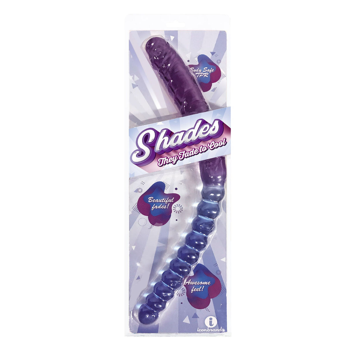 Shade (Violet and Blue) – 17 Inch Double Dong with Beaded and Girthy Sides Dildo > Dildos > Double Dildos - Tophatter Daily Deals