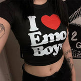 Y2K Clothes Letter Print 2000S Goth Kawaii Harajuku Fairy Grunge Short Top Women T-shirt Summer Fashion Baby Tee E-girl Crop Top ts00066-black - Tophatter Daily Deals