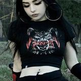 Y2K Clothes Letter Print 2000S Goth Kawaii Harajuku Fairy Grunge Short Top Women T-shirt Summer Fashion Baby Tee E-girl Crop Top - Tophatter Daily Deals