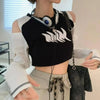 Y2K European and American off Shoulder Traf Hollow T-Shirt | Spicy Girl - Tophatter Daily Deals