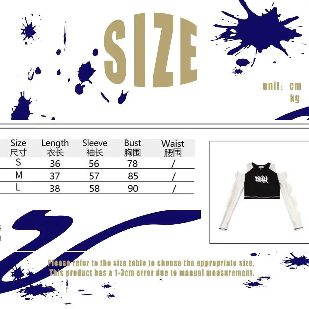 Y2K European and American off Shoulder Traf Hollow T-Shirt | Spicy Girl - Tophatter Daily Deals