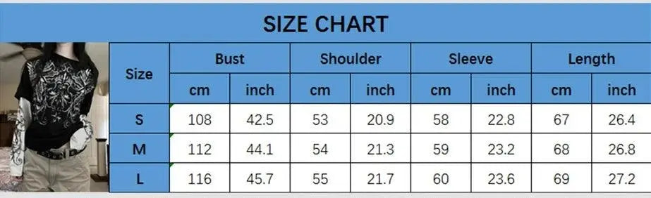 Y2K Grunge Emo Vintage T-shirt 2000s Cross Cyber Goth Patchwork Long Sleeve Tees E-girl Gothic Harajuku Loose Tops Women Men - Tophatter Daily Deals