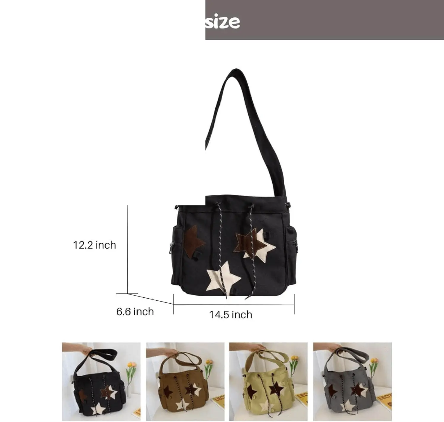 🌟 Y2K Star Canvas Messenger Bag – The Cute Aesthetic Tote You'll Love! Perfect Small Shoulder Crossbody for Your Adventures! ✨💖 #Fashion #Travel - Wholesale Prices (Limited Deals)