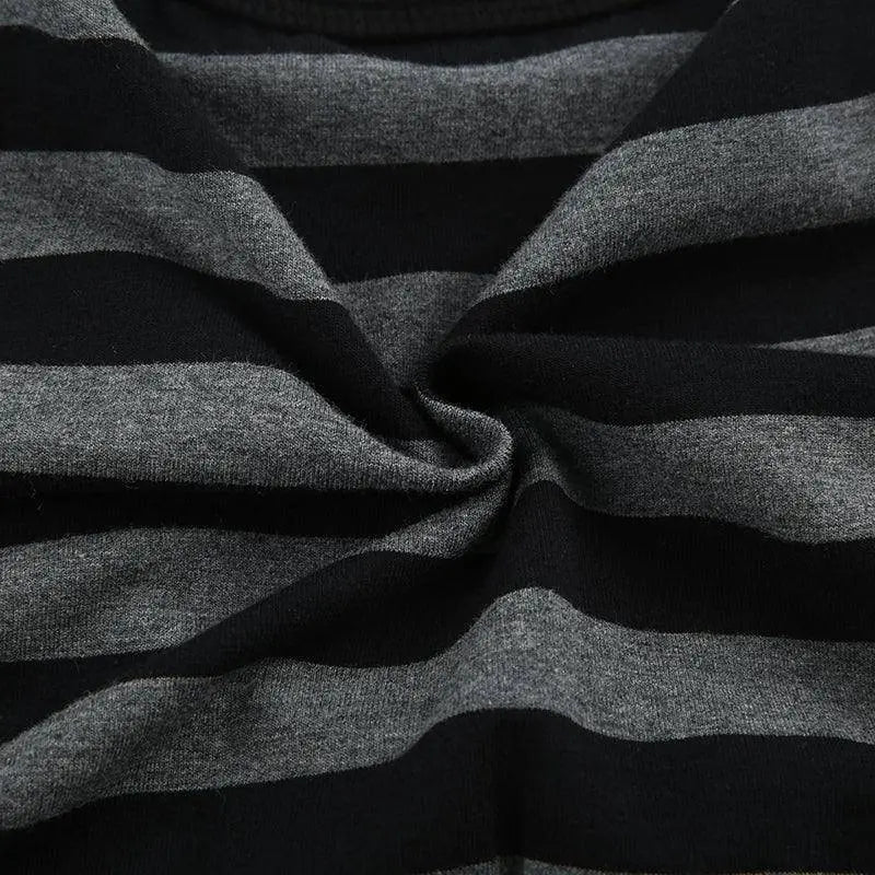 Y2K Vintage Striped Crop Top Casual Button O-neck Long Sleeves Cardigan T-shirt Retro Harajuku Grunge Super-short Smock Top Tees - Tophatter Daily Deals