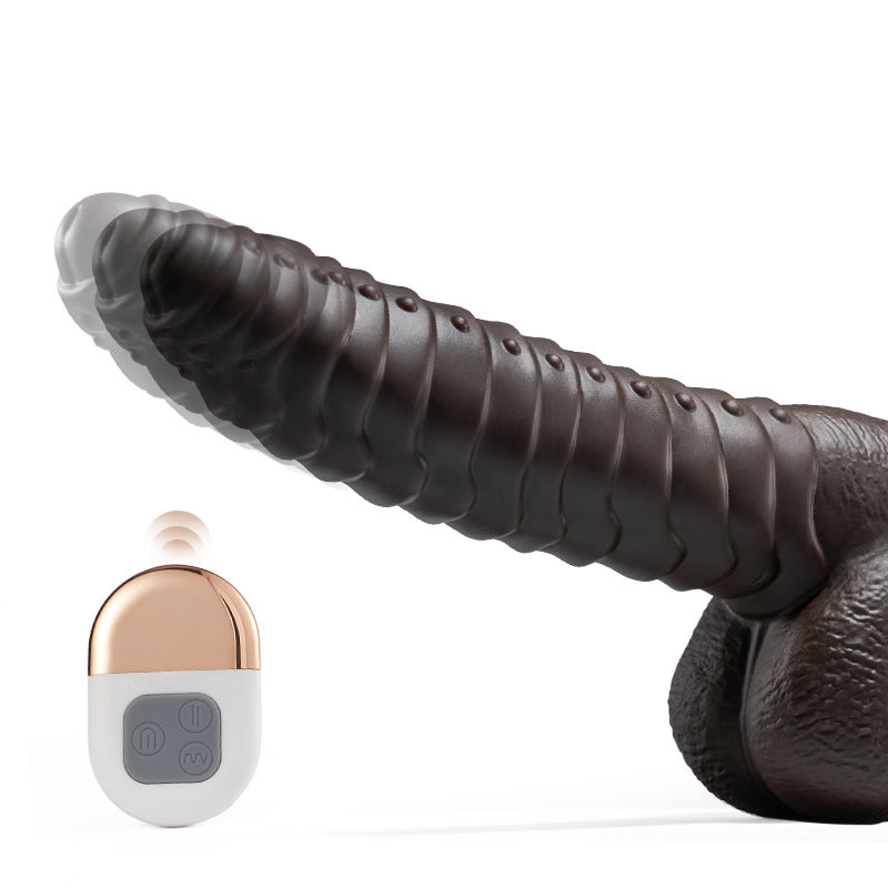 RATTLESNAKE Thrusting Heating Dildo Brown Dildos - Tophatter Daily Deals