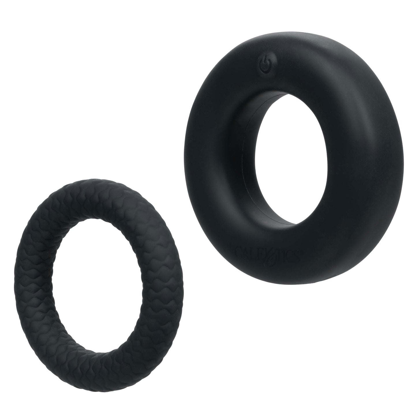 Link Up Optimum Black Dual-Density Silicone Vibrating Enhancer and Ultra-Soft Textured Support Ring > Cock Ring > Vibrating - Tophatter Daily Deals