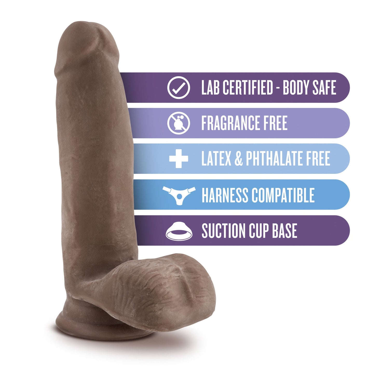 Blush Novelties Au Naturel Sensa Feel (Chocolate) – 7 Inch Dildo > Dildos > Realistic Dildos - Tophatter Daily Deals