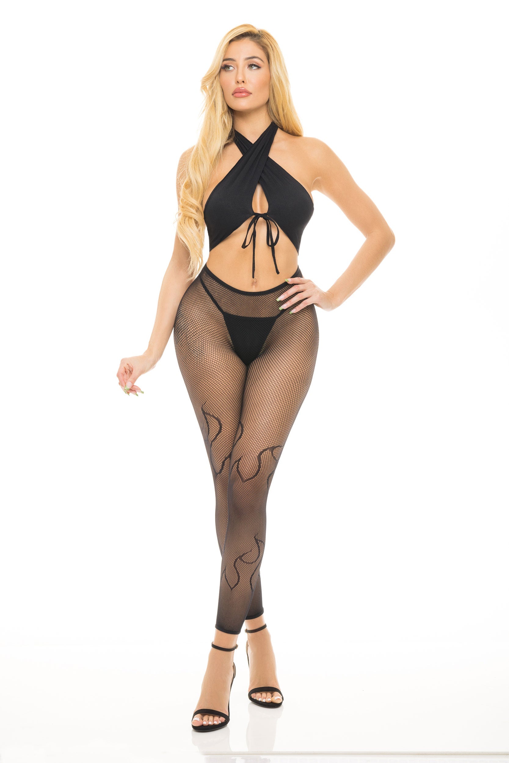 Gives You Hell 3 Piece Lingerie Set With Sexy Flame Leggings > Clothes > Lingerie Sets - Tophatter Daily Deals