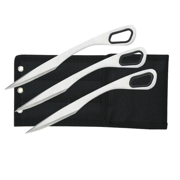 Thread The Needle 3 Pc Stainless Steel Throwing Knife Set 9 Inch Collectible Weapons - Tophatter Daily Deals