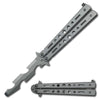 Bottle Popping Training Butterfly Knife Style Can Opener Satin Finish - Tophatter's Army Products & Self Defense Collectible Weapons - Tophatter Daily Deals