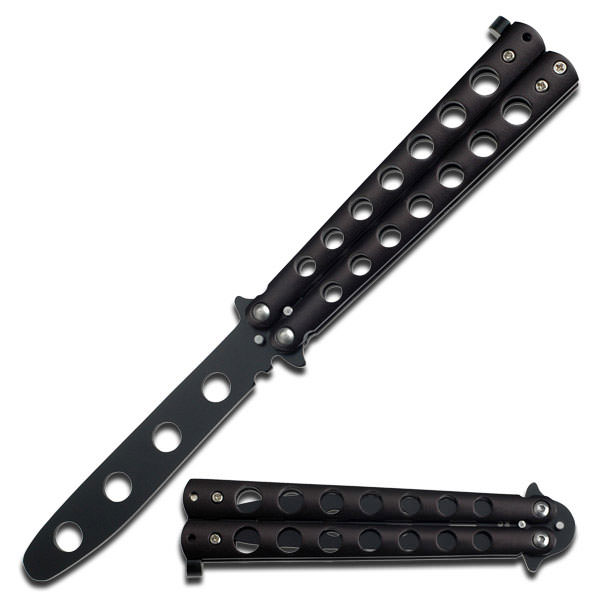 Butterfly Practice Knife - Black - TOPHATTER'S ARMORY DEALS Collectible Weapons - Tophatter Daily Deals