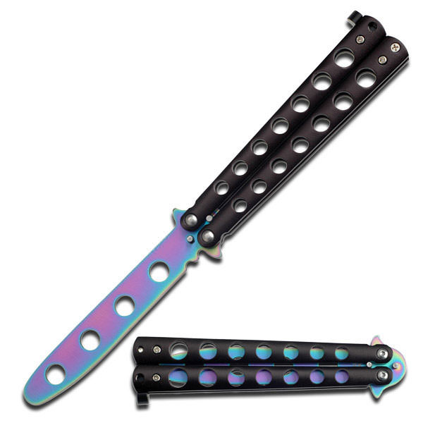 Butterfly Practice Knife - Rainbow - Tophatter's Guns'N'Weapons Store Collectible Weapons - Tophatter Daily Deals