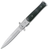 5" Stiletto Blade Black Wood Handle Spring-Assisted Folding Knife Collectible Weapons - Tophatter Daily Deals