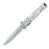 Stiletto Style Spring Assisted Pocket Knife With Pearl Handle - Tophatter's Army Products & Self Defense Collectible Weapons - Tophatter Daily Deals