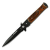 5" Closed Stiletto Style Spring Assist knife With Pakkawood Handle - TOPHATTER'S ARMORY DEALS Collectible Weapons - Tophatter Daily Deals
