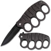 Black Knuckle Guard Defense Blade Spring Assist Folding Pocket Knife Collectible Weapons - Tophatter Daily Deals
