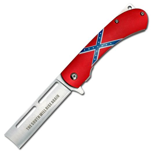 " South Will Rise Again " CSA Assisted Opening Knife - Razor Blade - TOPHATTER'S ARMORY DEALS Collectible Weapons - Tophatter Daily Deals